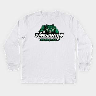 Binghamton University Bearcats Dripping logo Kids Long Sleeve T-Shirt